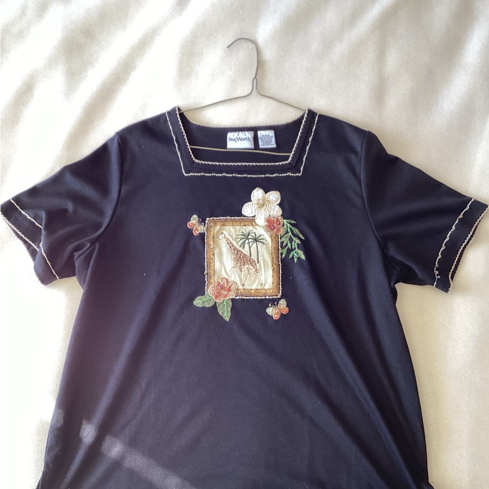 Women’s top with giraffe design